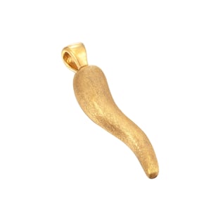 18ct Gold Plated Textured Cornicello Pendant