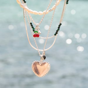 Sterling Silver Tiny Enamel Cherries Charm