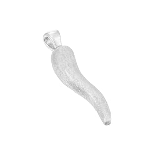 Sterling Silver Textured Cornicello Pendant