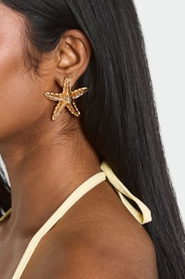 Embossed Starfish Earrings