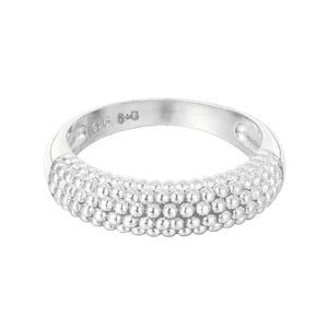 Sterling Silver Beaded Dot Ring