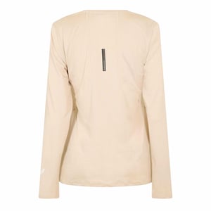 Castore Dames-T-shirt met lange mouwen en 'Movement'-opdruk (Beige)