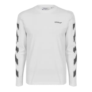 Off White Heren Crew Neck Regular T-shirt (Wit, Zwart)
