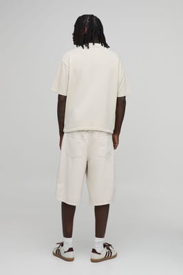 Oversized Boxy 1/4 Zip Cotton Blend Knitted Polo
