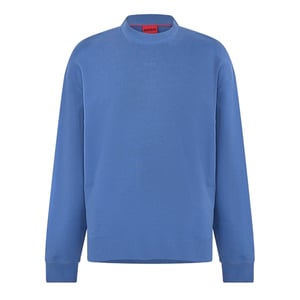 Hugo Heren Tonaal Logo Katoenen Jersey Relaxed Fit Casual Sweatshirt (Medium Blauw)