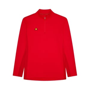 Ellesse Långärmad Golf Sweatshirt med dragkedja för herrar (Röd)