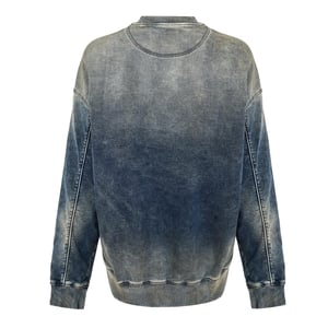 Diesel Heren Krib Ne Sweatshirt met vintage-look (Blauwe Denim)