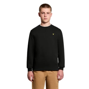 Lyle & Scott Sweatshirt i bomull med broderad logotyp för pojkar (Jet Black)