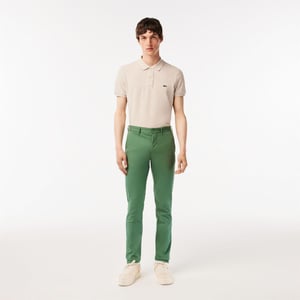 Lacoste Heren Biologisch Katoenen Slanke Chino (Groen)