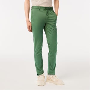 Lacoste Heren Biologisch Katoenen Slanke Chino (Groen)