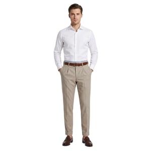 Boss Heren C-Genius chino met plooien (Wit)
