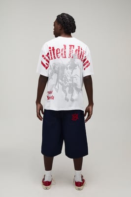 White Oversized Western Over The Seams Print T-Shirt