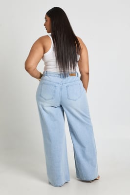 Plus Tie Waist Wide Leg Jean