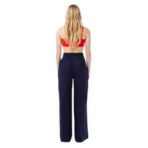 Lacoste Dames/Dames Oversized Broek Met Wijde Pijpen (Marineblauw)