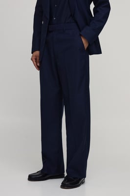 Wide Leg Belted Suit Trousers