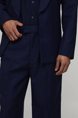 Wide Leg Belted Suit Trousers