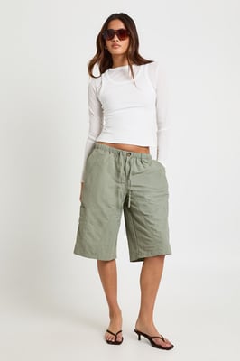 Nylon Cargo Jort