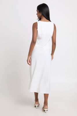 Trim Detail Tailored Midi Skirt