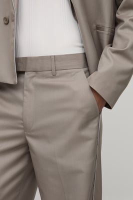 Contrast Piping Flared Tailored Suit Trousers