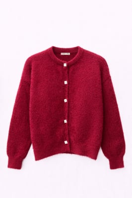 Oversized Jacquard Knopen Cardigan