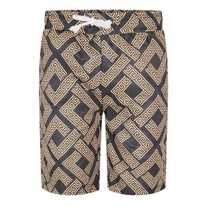 Criminal Damage Heren Roman Fleece Greek Key Korte broek (Zwart/Goud)