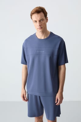 Herr Oversized T-shirt och Shorts-set i Bomullsblandning