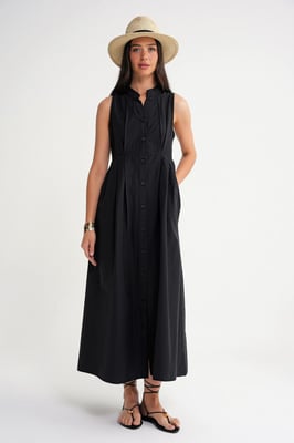 Geknoopte Tippet Kraag Maxi Jurk