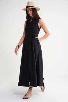 Geknoopte Tippet Kraag Maxi Jurk