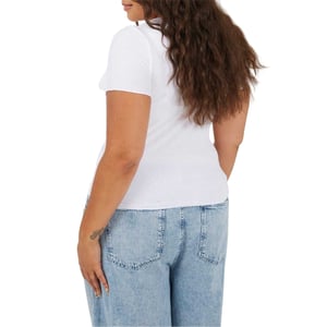 Brave Soul Dames/Dames Ronde Hals Plus Slank T-shirt (Wit)