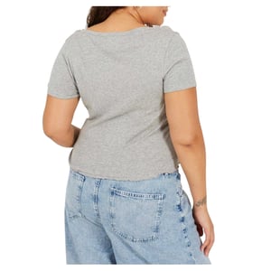 Brave Soul Dames/Dames Geribd Plus T-shirt (Grijze Mergel)