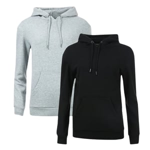 Brave Soul Dames/Dames Drop Shoulder Regular Hoodie (Set van 2) (Zwart/Grijs)