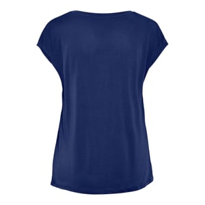 Pieces Pckamala gebreid T-shirt met V-hals voor dames (Blauw)