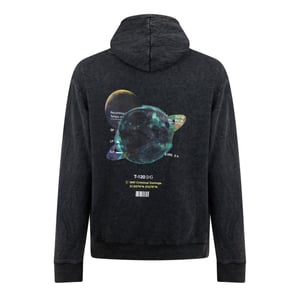Criminal Damage Heren Galaxy-hoodie met gewassen look (Zwart wassen)
