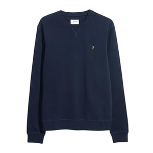 Farah Heren-sweatshirt met ronde hals van biologisch katoen (Echte marine)