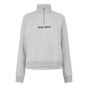 Jack Wills Dames/Dames Honeylane Sweatshirt met halve rits (Grijze Mergel)