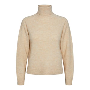 Pieces Dames-sweater met col en raglanmouwen (Witkap grijs)