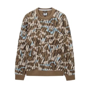Weekend Offender Heren-sweater van gebreide camouflage (Zand)