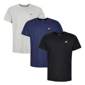 3 Pack Nike Sportswear Men's Club T Shirt - Grey/Blue/Black