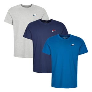 3 Pack Nike Sportswear Men's Club T Shirt - Grey/Blue/Blue