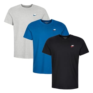 3 Pack Nike Sportswear Men's Club T Shirt - Grey/Blue/Black