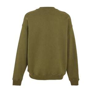 Off White Heren Sweatshirt met lange mouwen en ronde hals (Mos/Zwart)