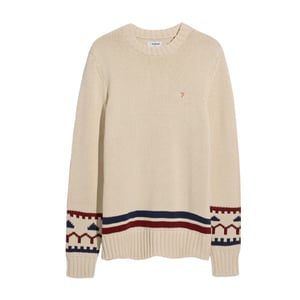 Farah Heren-sweatshirt met Alverstone-logo, regular fit (Crème)
