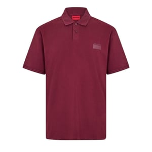 Hugo Heren Poloshirt met Kraag en Korte Mouwen (Donkerrood)