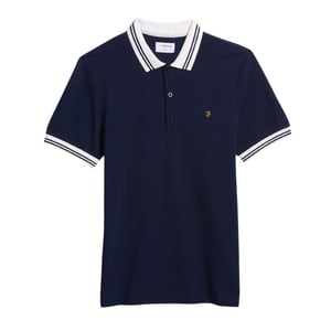 Farah Heren Regular Poloshirt met Korte Mouwen (Echte marine)