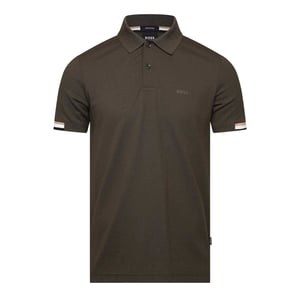 Boss Mens Parlay 147 Rubberised Logo Polo Shirt (Green)