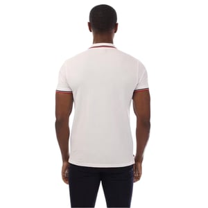 Aquascutum Mens Slim Short-Sleeved Polo Shirt (White/Navy)