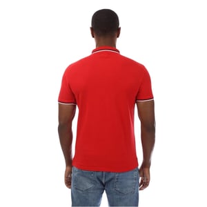 Aquascutum Mens Slim Short-Sleeved Polo Shirt (Red/White)
