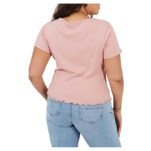 Brave Soul Dames/Dames Geribd Plus T-shirt (Stoffige roos)