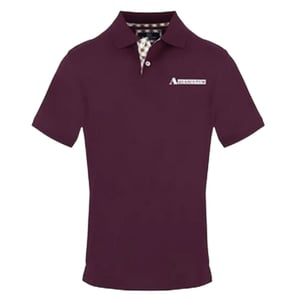 Aquascutum Kortärmad polotröja med krage för herrar (Röd)