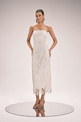 Petite Lace Detail Strappy Midi Dress